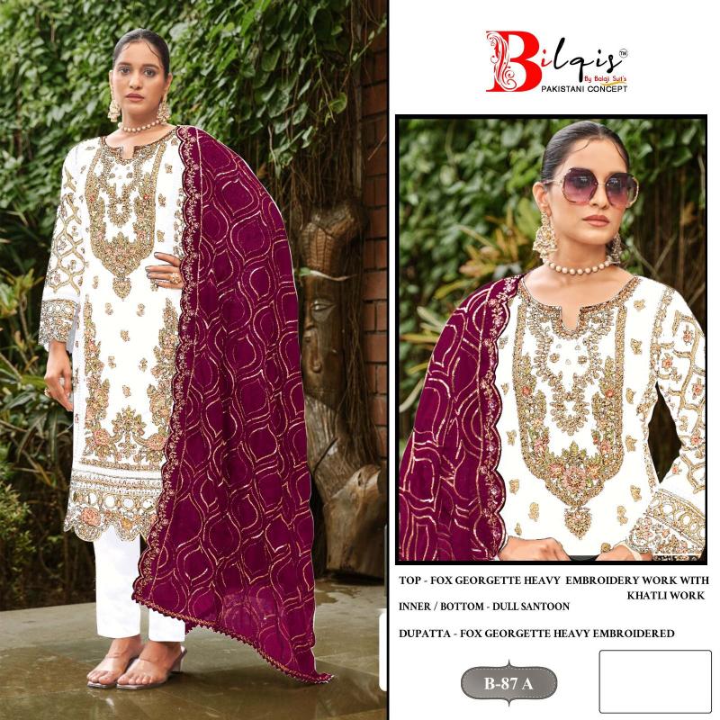 Bilqis B 88 A to D Pakistani Suits Wholesale Catalog
