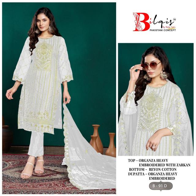 Bilqis B 91 A to D Pakistani Suits Wholesale Catalog