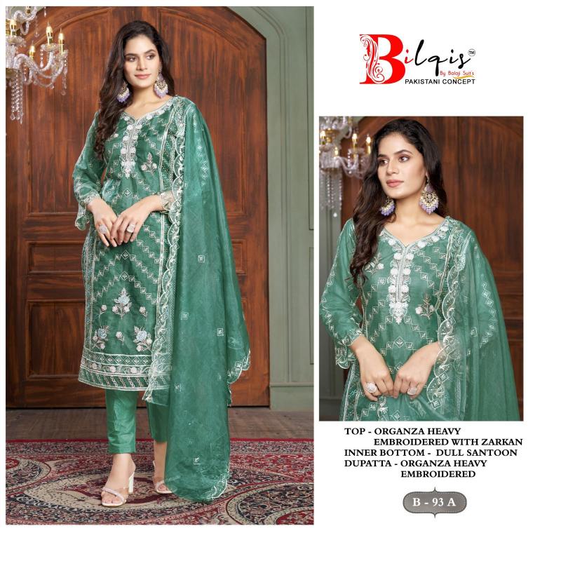 Bilqis B 93 A to D Pakistani Suits Wholesale Catalog