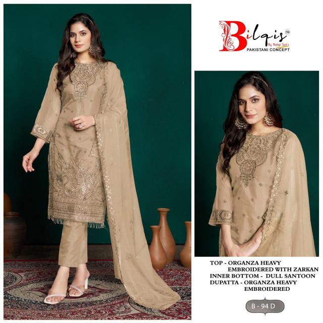 Bilqis B 94 A to D Pakistani Suits Wholesale Catalog