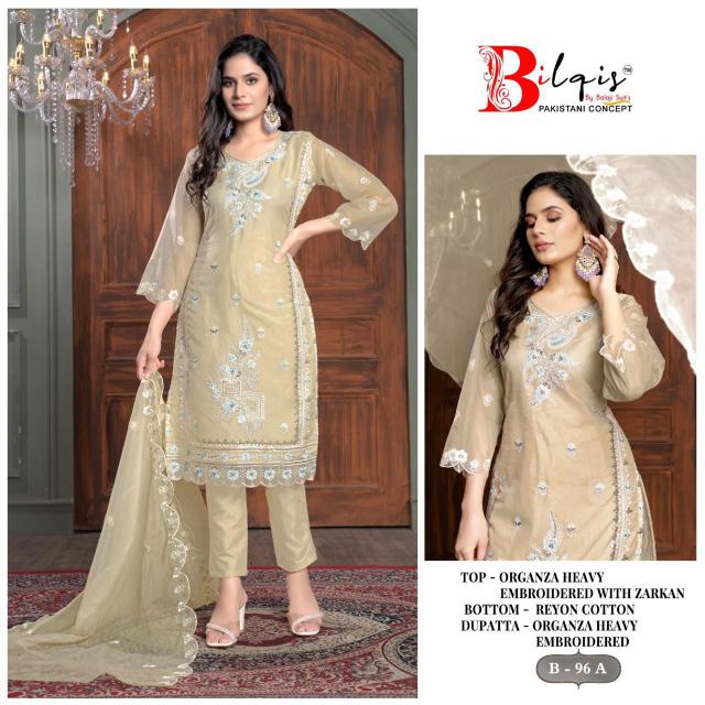 Bilqis B 96 A To D Pakistani Suits Wholesale Catalog