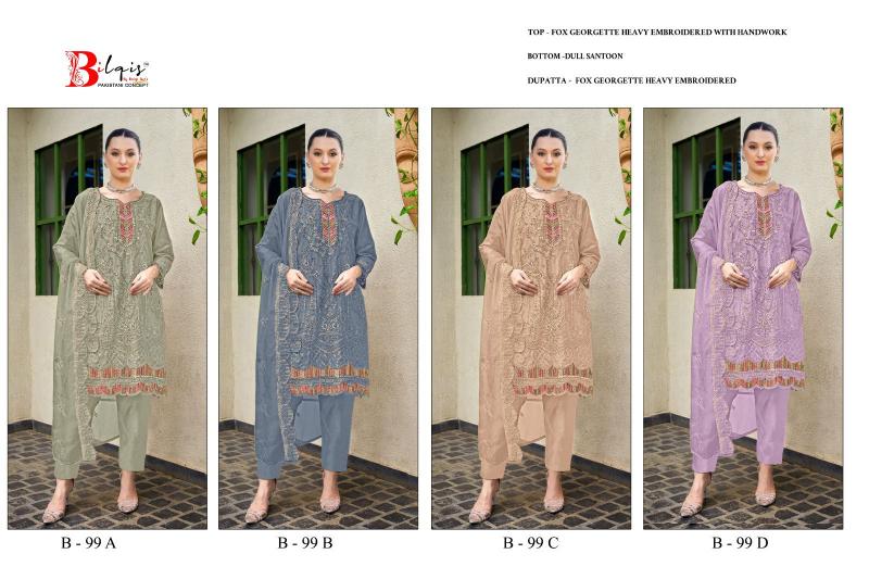 Bilqis B 99 A to D Pakistani Suits Wholesale Catalog