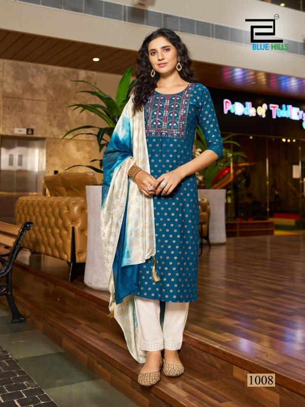Blue Hills Festival Day Black Designer Kurti Online India