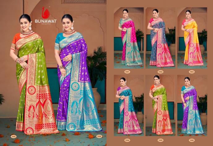 Bunawat Raas Garba Silk Designer Fancy Sarees Wholesale in surat