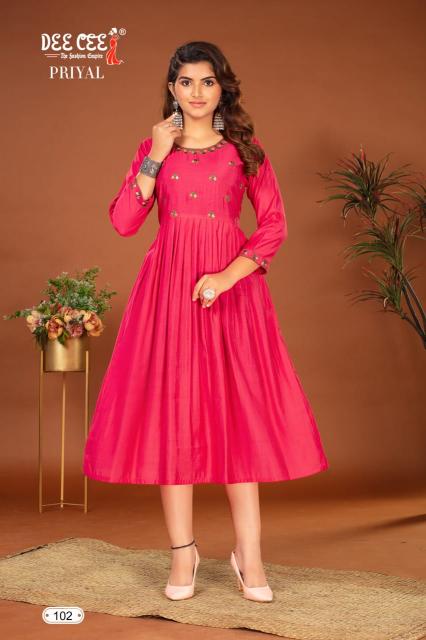 Deecee Priyal Kurti Neck Designs Wholesale Catalog