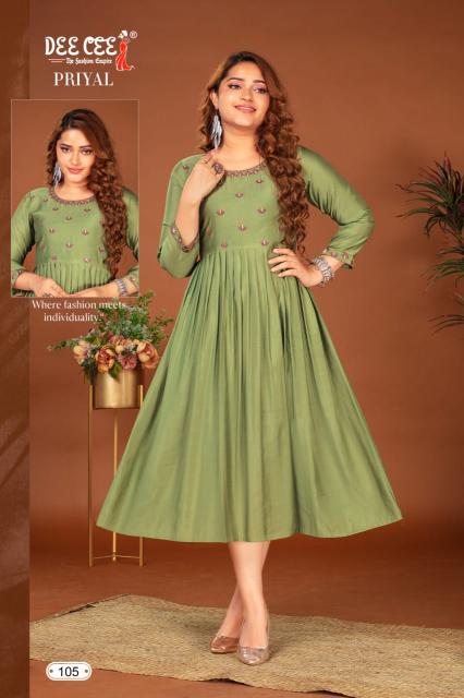 Deecee Priyal Kurti Neck Designs Wholesale Catalog