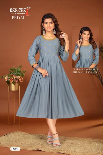Deecee Priyal Kurti Neck Designs Wholesale Catalog