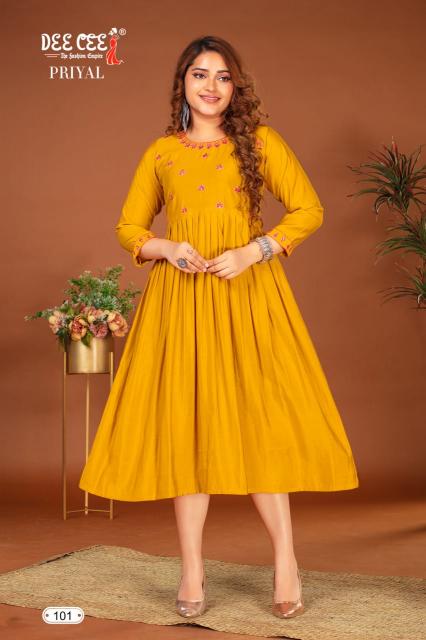 Deecee Priyal Kurti Neck Designs Wholesale Catalog