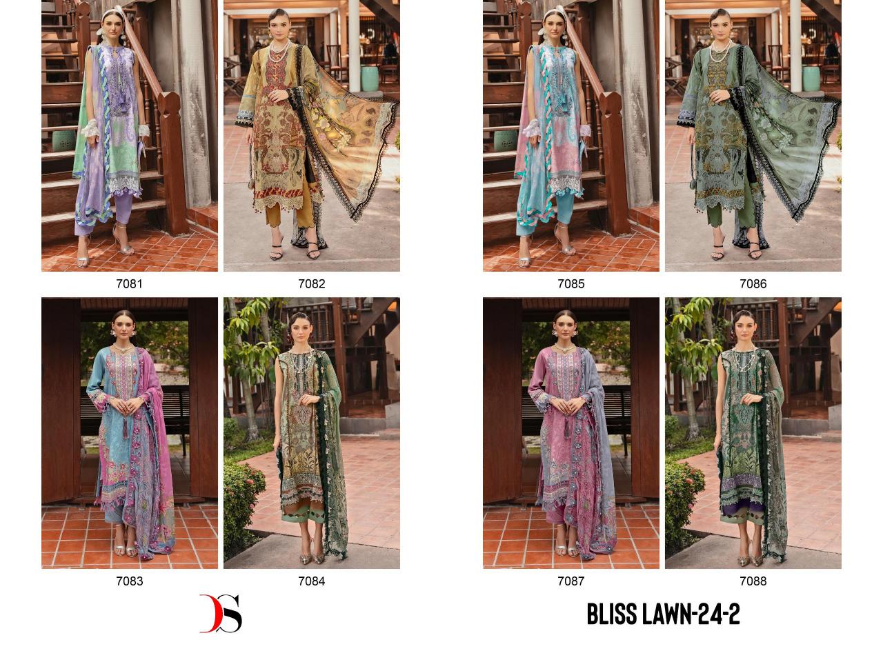 Deepsy Bliss Lawn 24 Vol 2 Chiffon Dupatta Pakistani Suits Online Sale