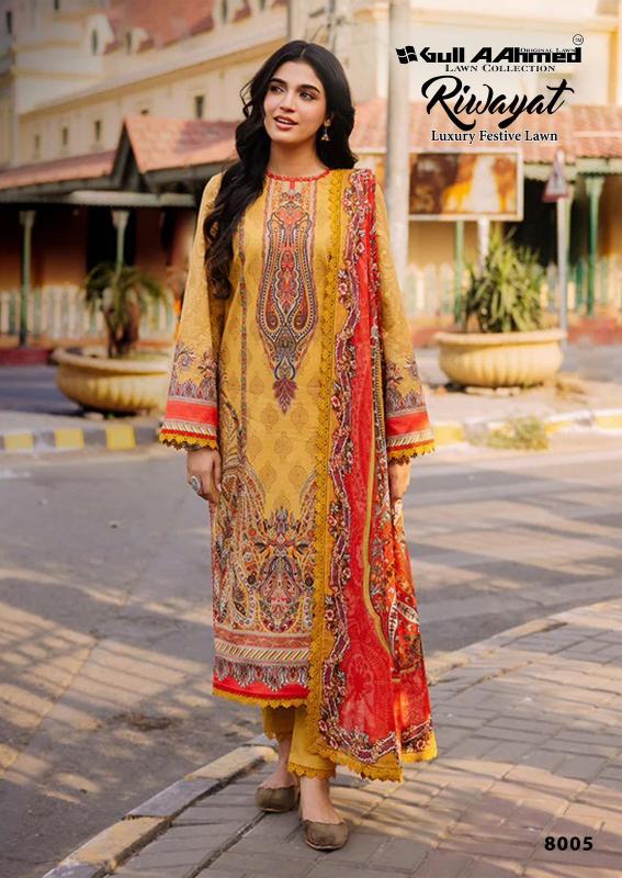 Gull A Ahmed Riwayat Vol 8 lawn dress material wholesale