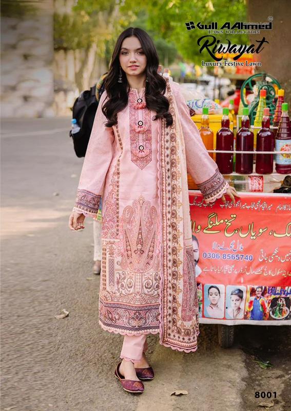 Gull A Ahmed Riwayat Vol 8 lawn dress material wholesale