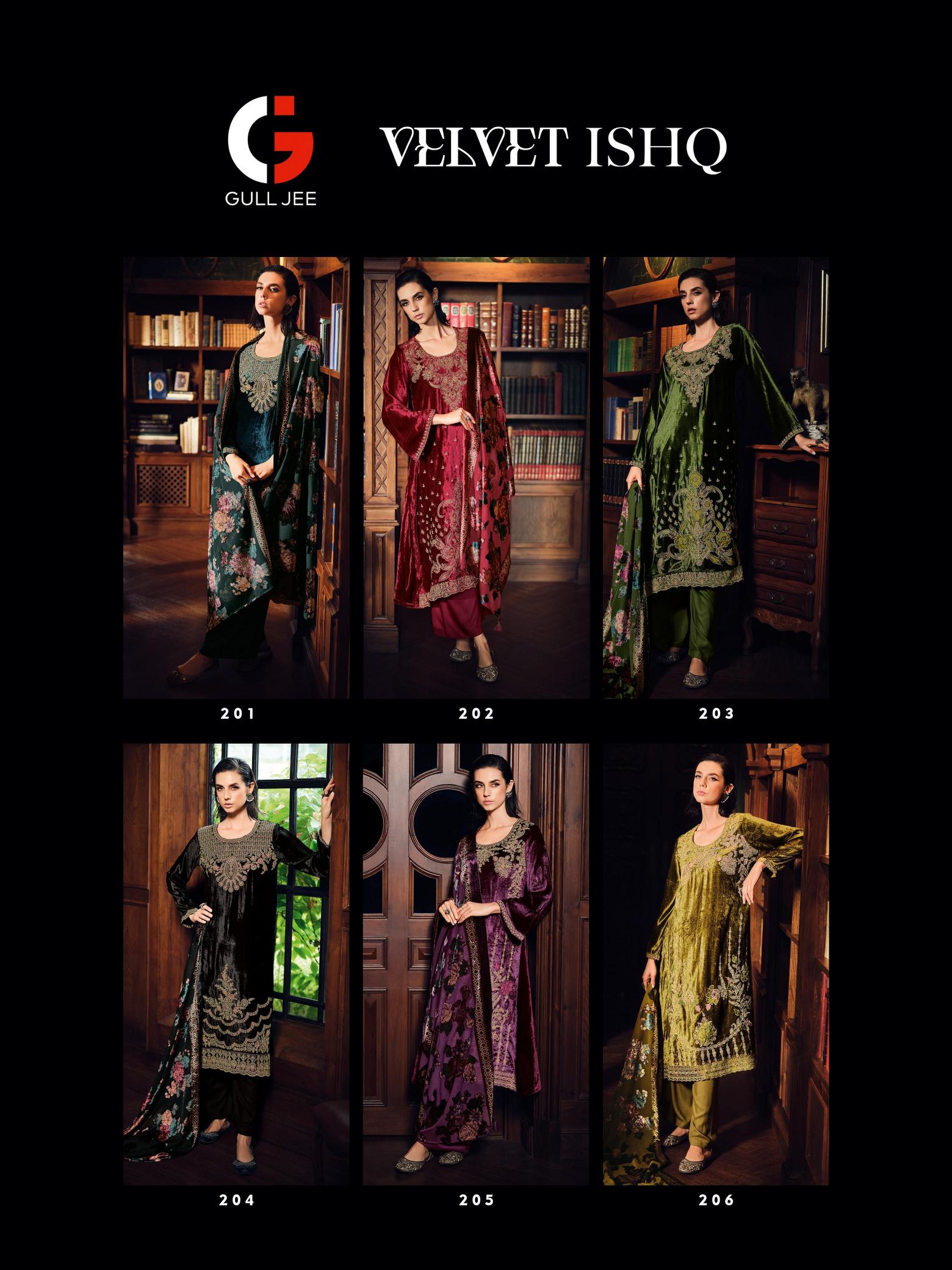 Gull Jee Velvet Ishq Viscose Velvet Salwar Kameez Wholesale Catalog