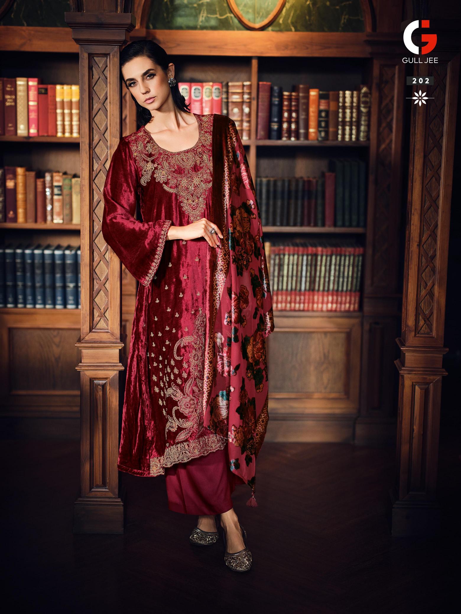 Gull Jee Velvet Ishq Viscose Velvet Salwar Kameez Wholesale Catalog