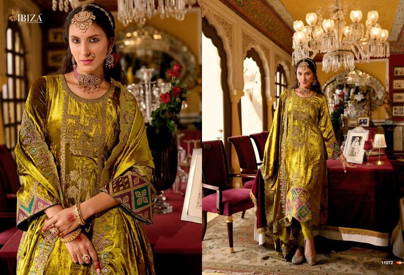 Ibiza Nazrana Viscose Velvet Salwar Kameez Wholesale Catalog 