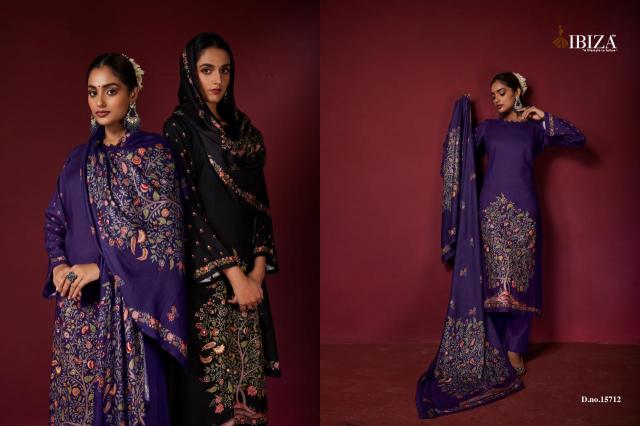 Ibiza Petals Pashmina Digital Printed Salwar Kameez Wholesale Catalog