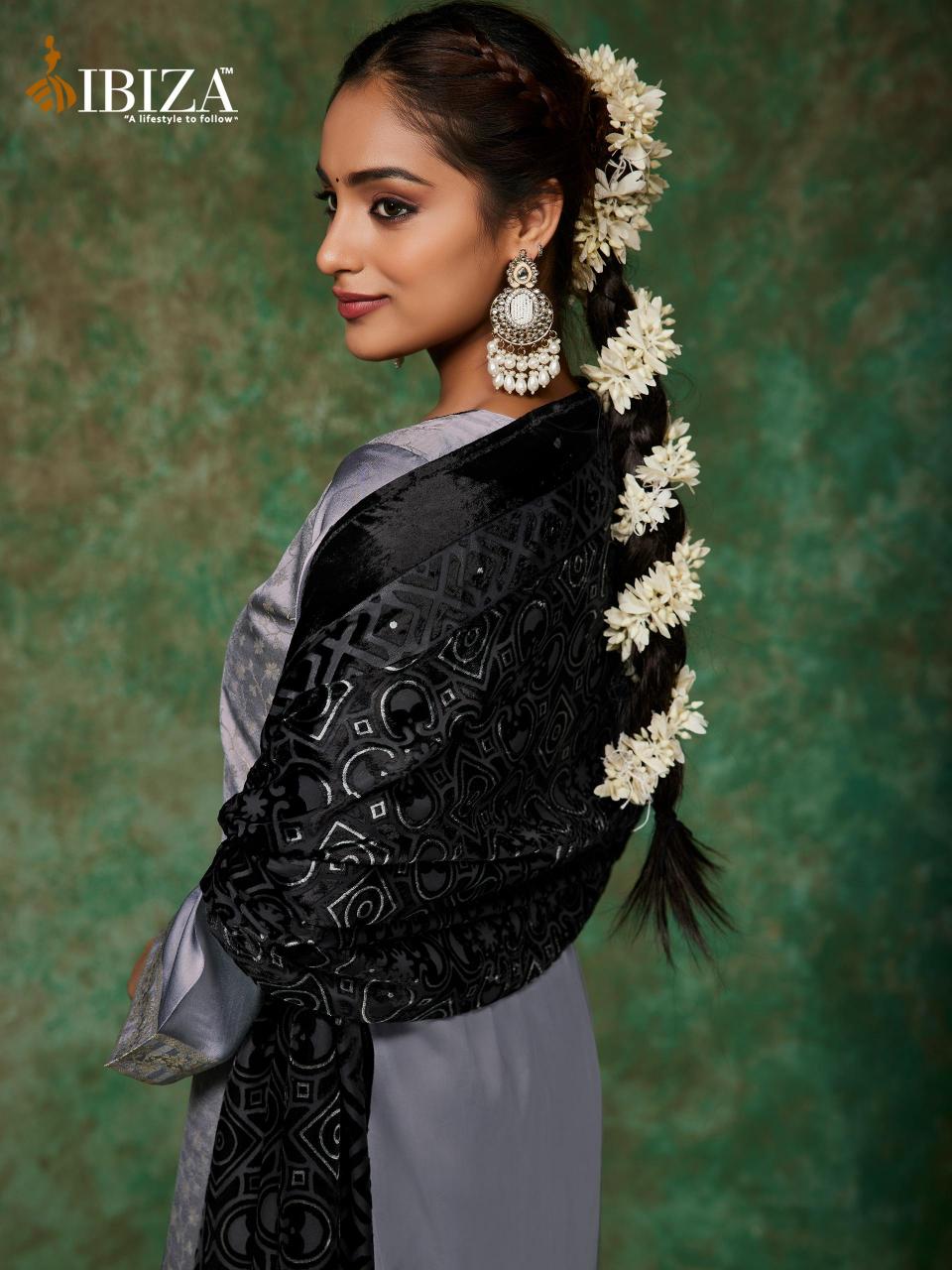 Ibiza Pinara Jacquard Silk with Velvet Pach Salwar Kameez Wholesale Catalog