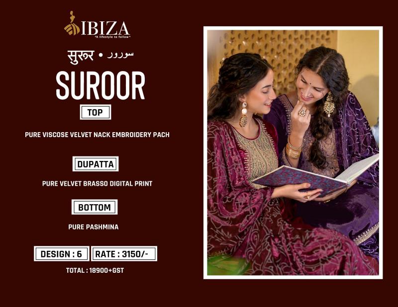 Ibiza Suroor Viscose Velvet Salwar Kameez Wholesale Catalog