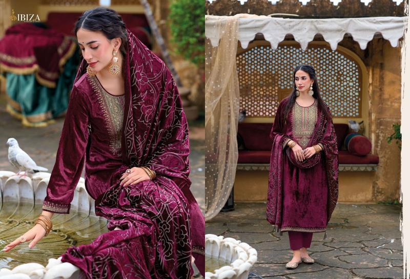 Ibiza Suroor Viscose Velvet Salwar Kameez Wholesale Catalog