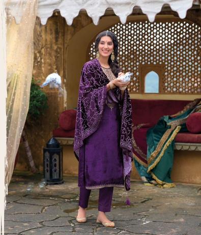 Ibiza Suroor Viscose Velvet Salwar Kameez Wholesale Catalog