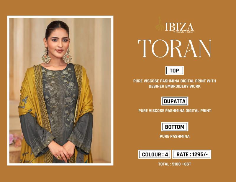 Ibiza Toran Pashmina Digital Printed Salwar Kameez Wholesale Catalog