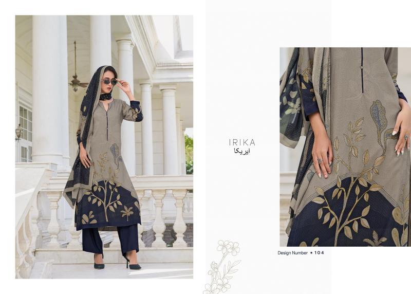 Irika Olive Digital Printed With Pashmina Salwar Kameez Wholesale Catalog