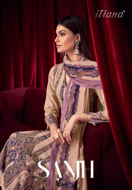 ITRANA Sanjh Digital Printed With Hand Work Salwar Kameez Wholesale Catalog