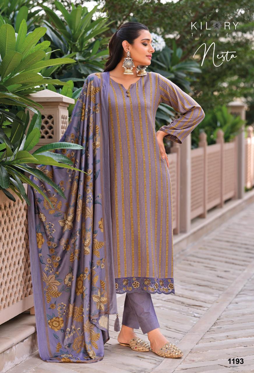 Kilory Nesta Digital Printed Pashmina Salwar Kameez Wholesale Catalog