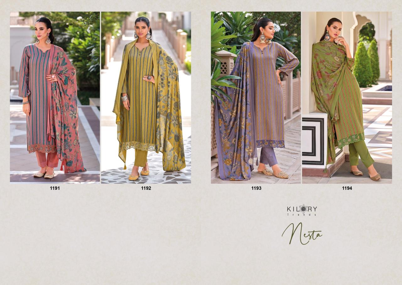 Kilory Nesta Digital Printed Pashmina Salwar Kameez Wholesale Catalog