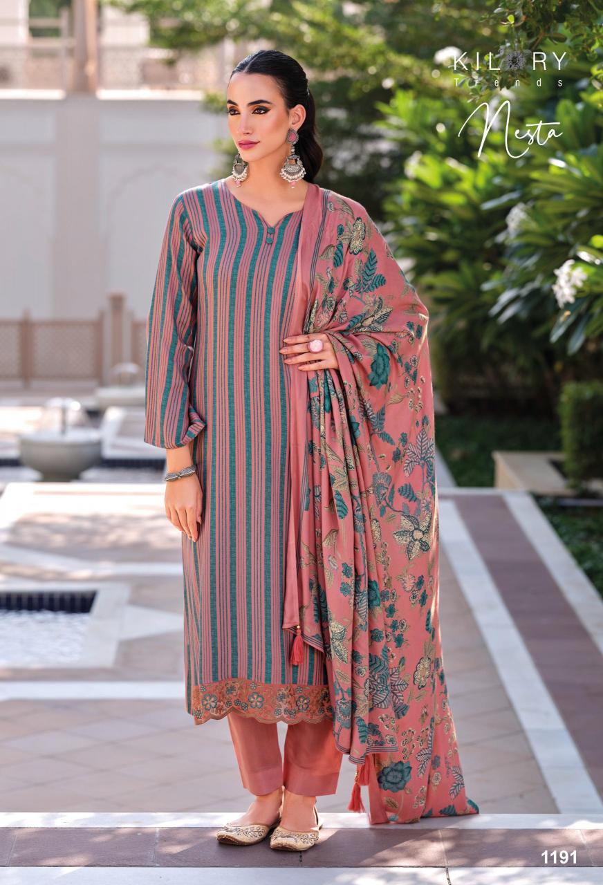 Kilory Nesta Digital Printed Pashmina Salwar Kameez Wholesale Catalog