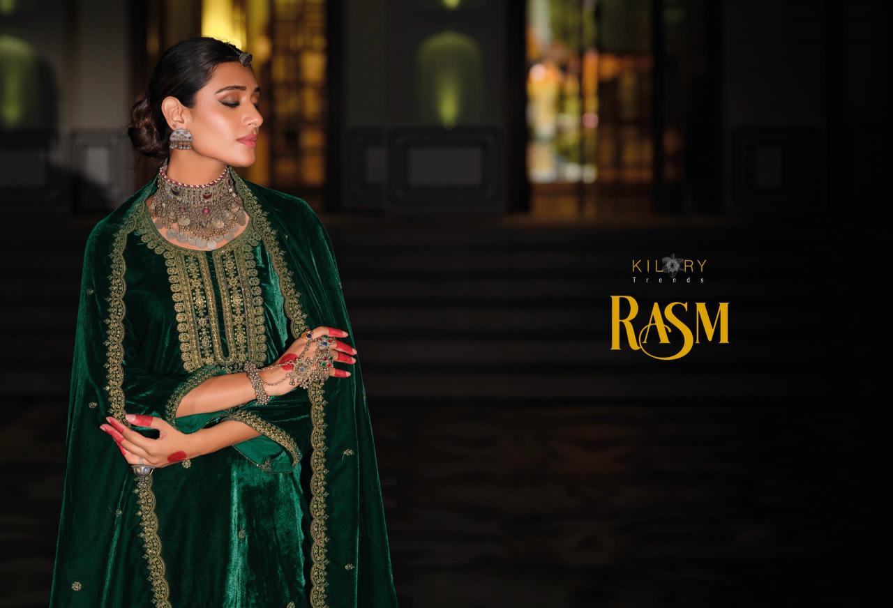 Kilory Rasm Velvet Embroidered Salwar Kameez Wholesale Catalog