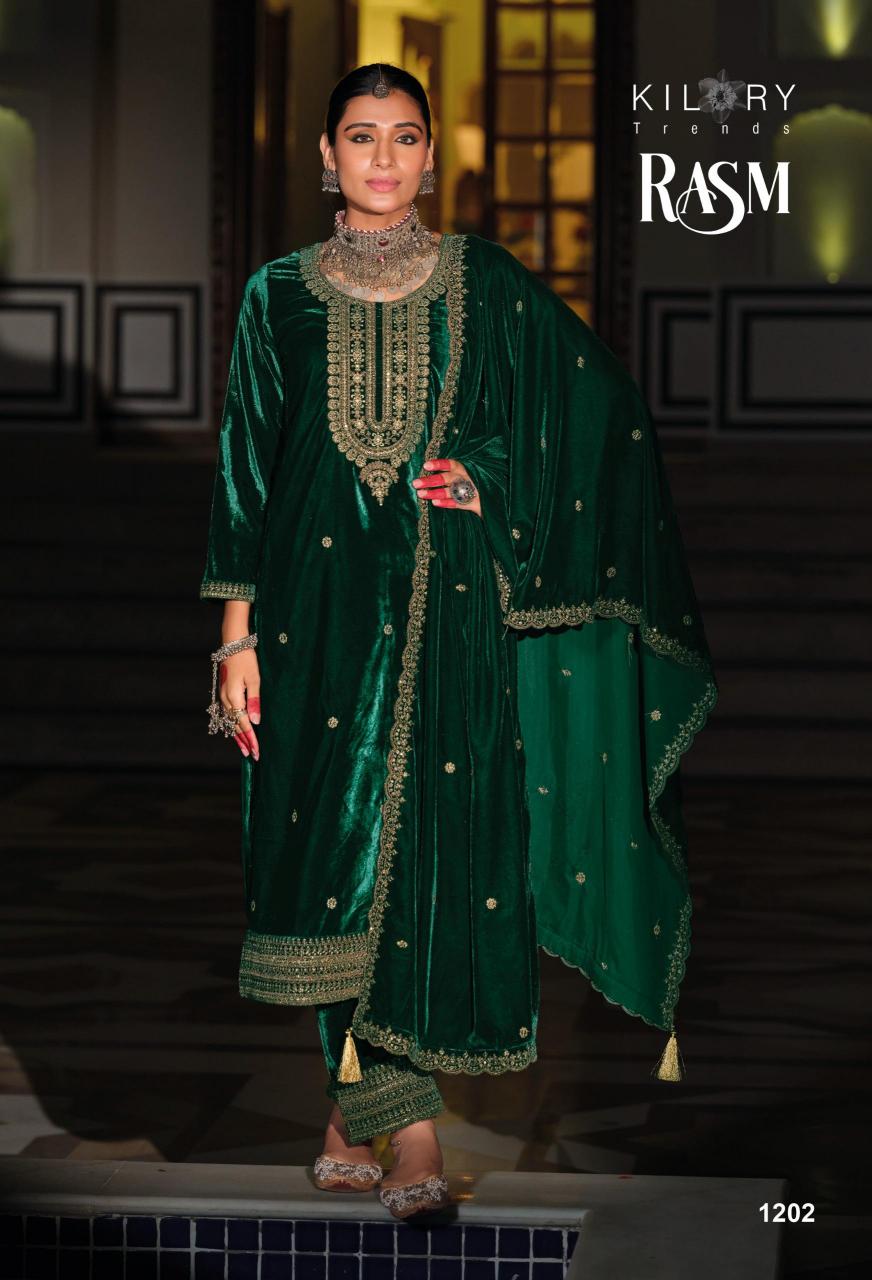 Kilory Rasm Velvet Embroidered Salwar Kameez Wholesale Catalog