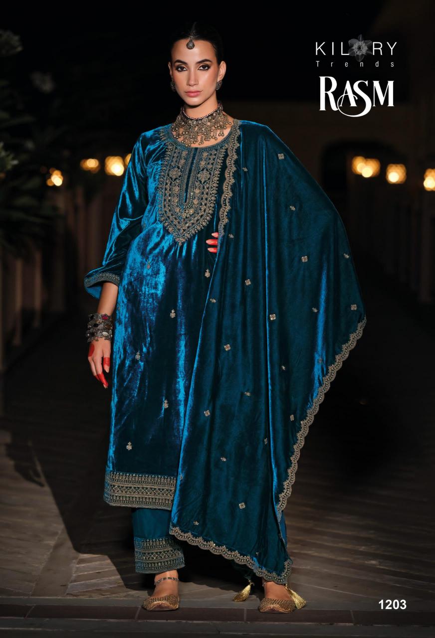 Kilory Rasm Velvet Embroidered Salwar Kameez Wholesale Catalog