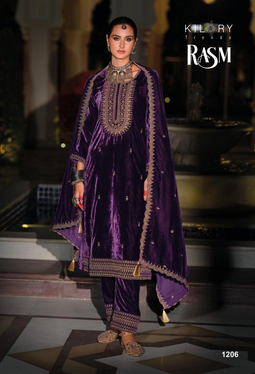 Kilory Rasm Velvet Embroidered Salwar Kameez Wholesale Catalog