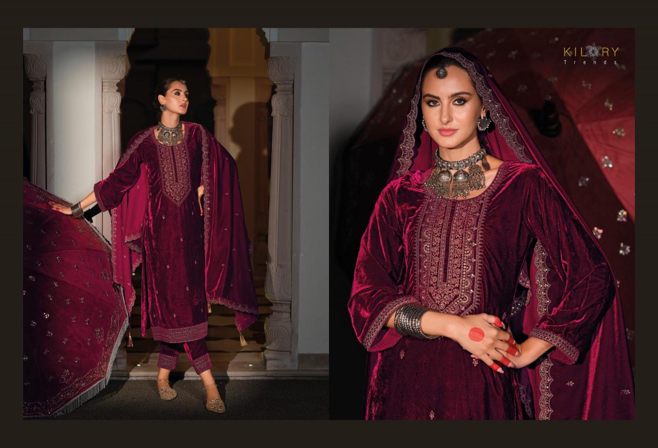 Kilory Rasm Velvet Embroidered Salwar Kameez Wholesale Catalog