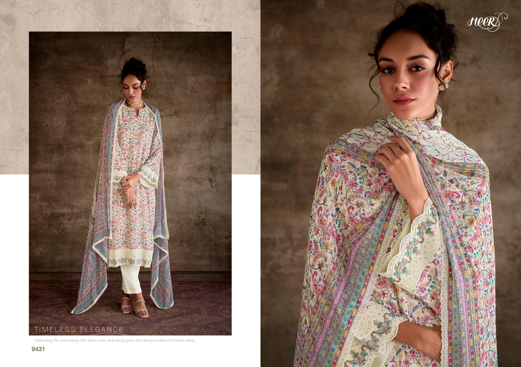 Kimora Heer Queen Pashmina Printed Salwar Suits Wholesale Catalog