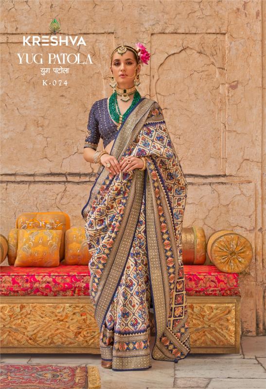 Kreshva Yug Patola Designer Printed wholesale saree market in india