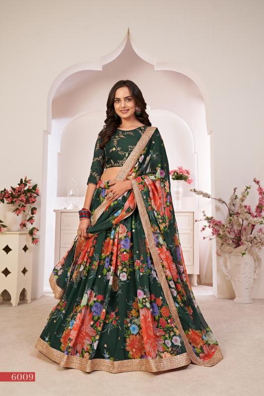 LOTUS VOL - 1 6009 Green Print Lehenga Surat Wholesaler