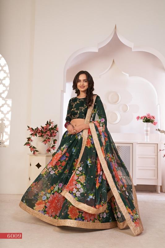 LOTUS VOL - 1 6009 Green Print Lehenga Surat Wholesaler