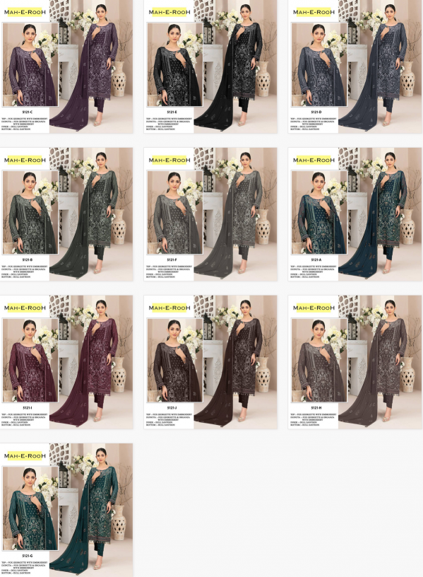 Mah E Rooh 5121 Georgette Salwar Kameez Wholesale Catalog
