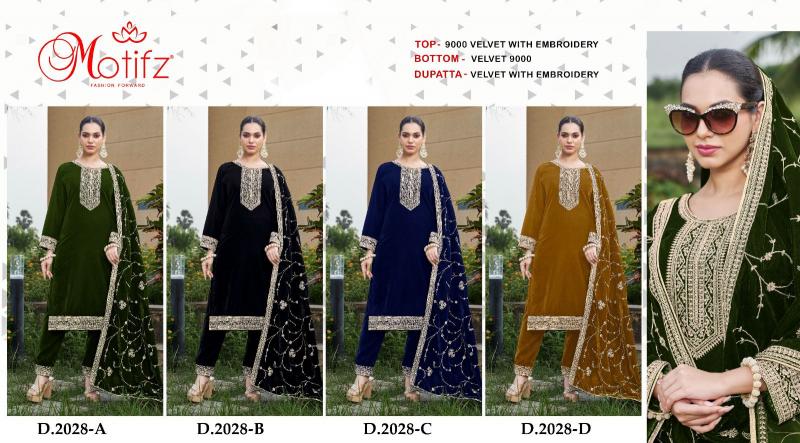 Motifz 2028 ABCD Embodry Pakistani Suit Wholesale catalog