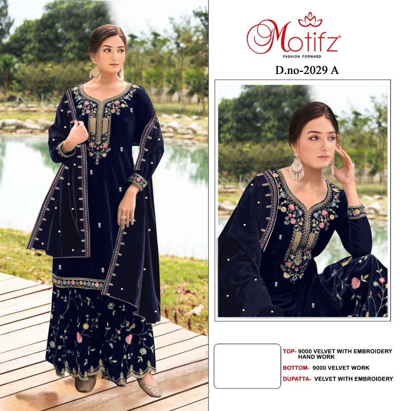 Motifz 2029 ABCD Embodry Pakistani Suit Wholesale catalog