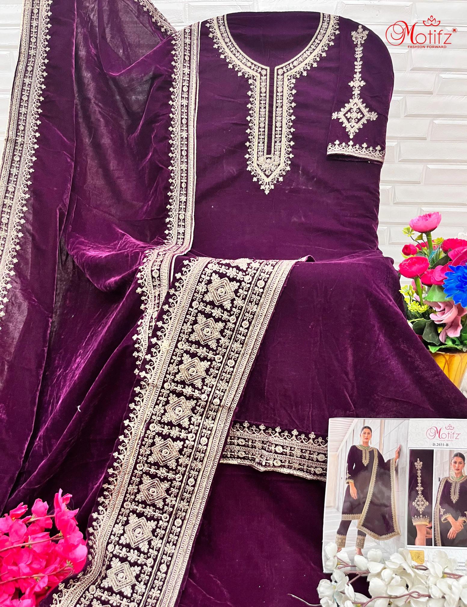 Motifz 2031 ABC Embodry Pakistani Suit Wholesale catalog