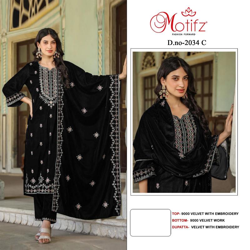 Motifz 2034 ABCD Embodry Pakistani Suit Wholesale catalog