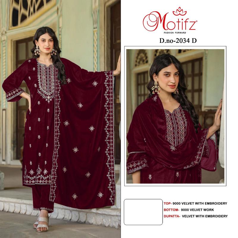 Motifz 2034 ABCD Embodry Pakistani Suit Wholesale catalog