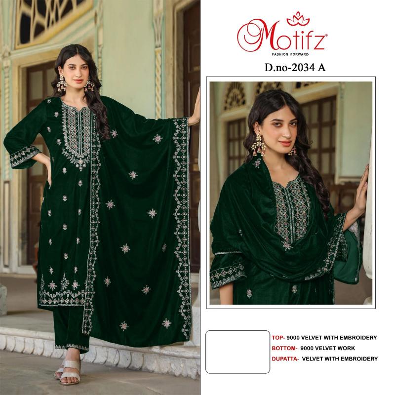 Motifz 2034 ABCD Embodry Pakistani Suit Wholesale catalog