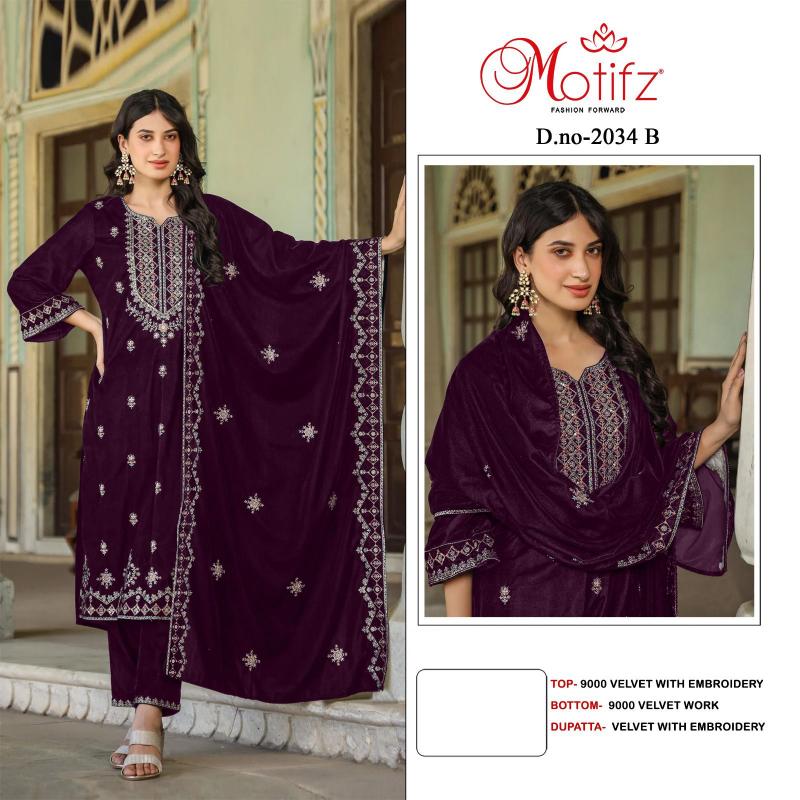 Motifz 2034 ABCD Embodry Pakistani Suit Wholesale catalog