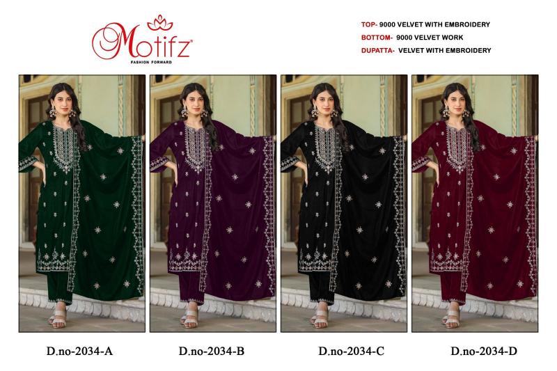 Motifz 2034 ABCD Embodry Pakistani Suit Wholesale catalog