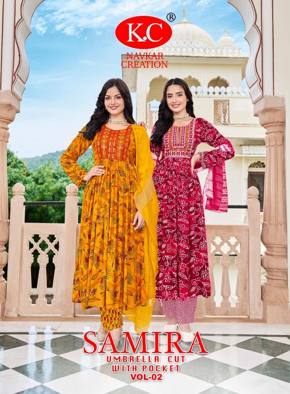 NAVKAR SAMIRA Vol 2 Umbrella Cut Kurtis Online india Wholesale Catalog