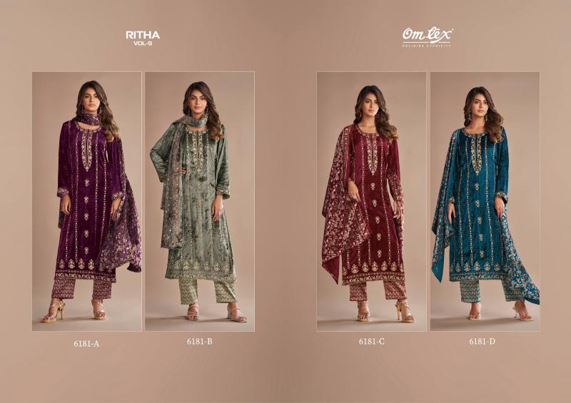 Omtex Ritha Vol 9 Viscose Salwar Kameez Wholesale Catalog