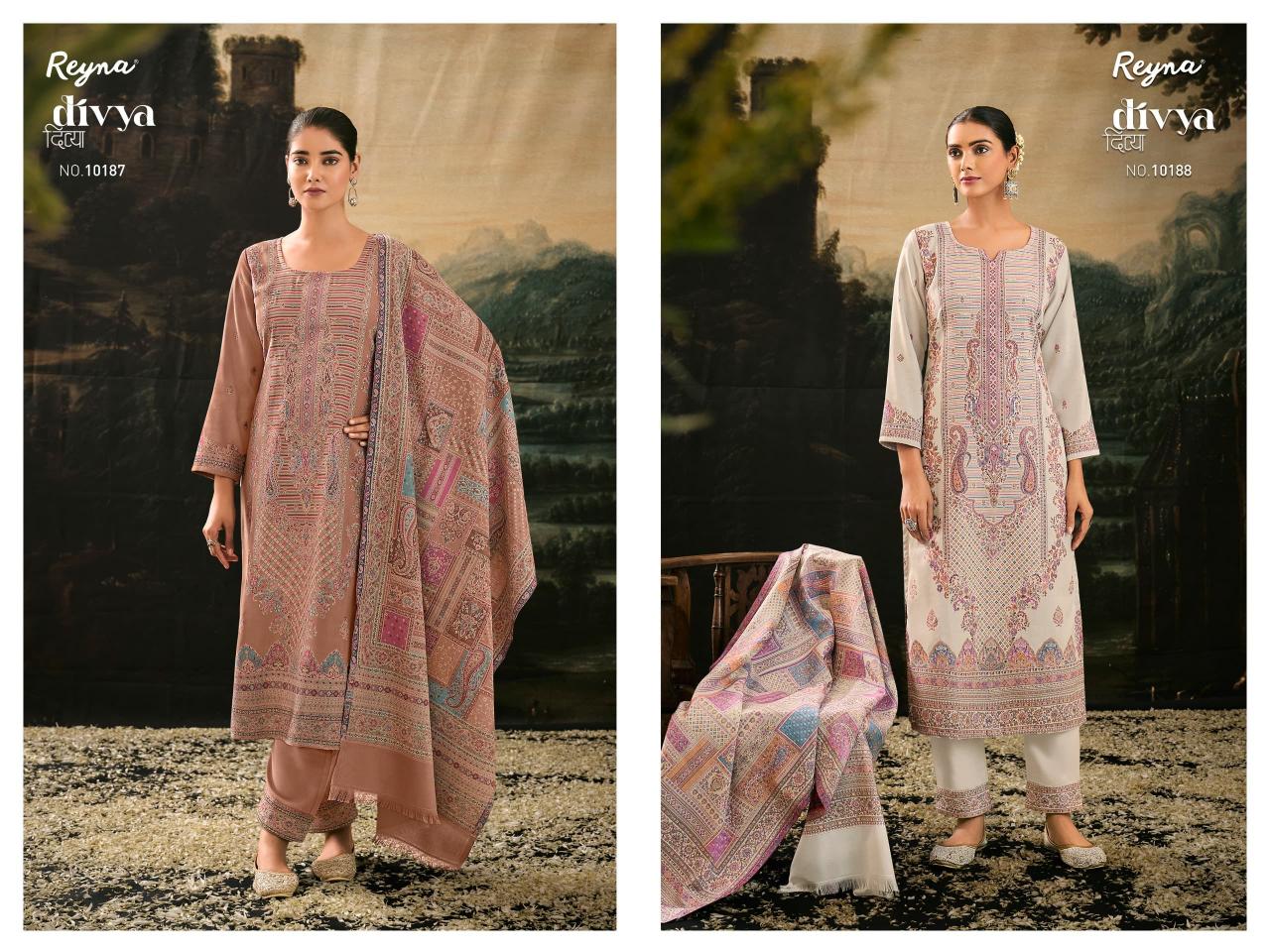 Reyna Divya Pure Pashmina Salwar Kameez Wholesale Catalog